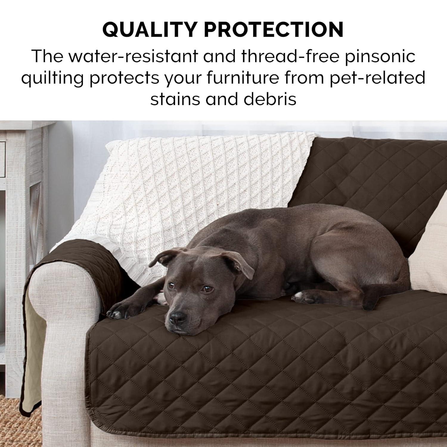 FurHaven Water Resistant Reversible Sofa Cover Furniture Protector