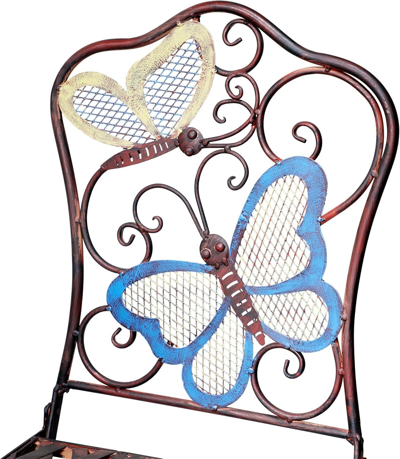 Bronze Butterfly Design 3-Piece Folding Bistro Set