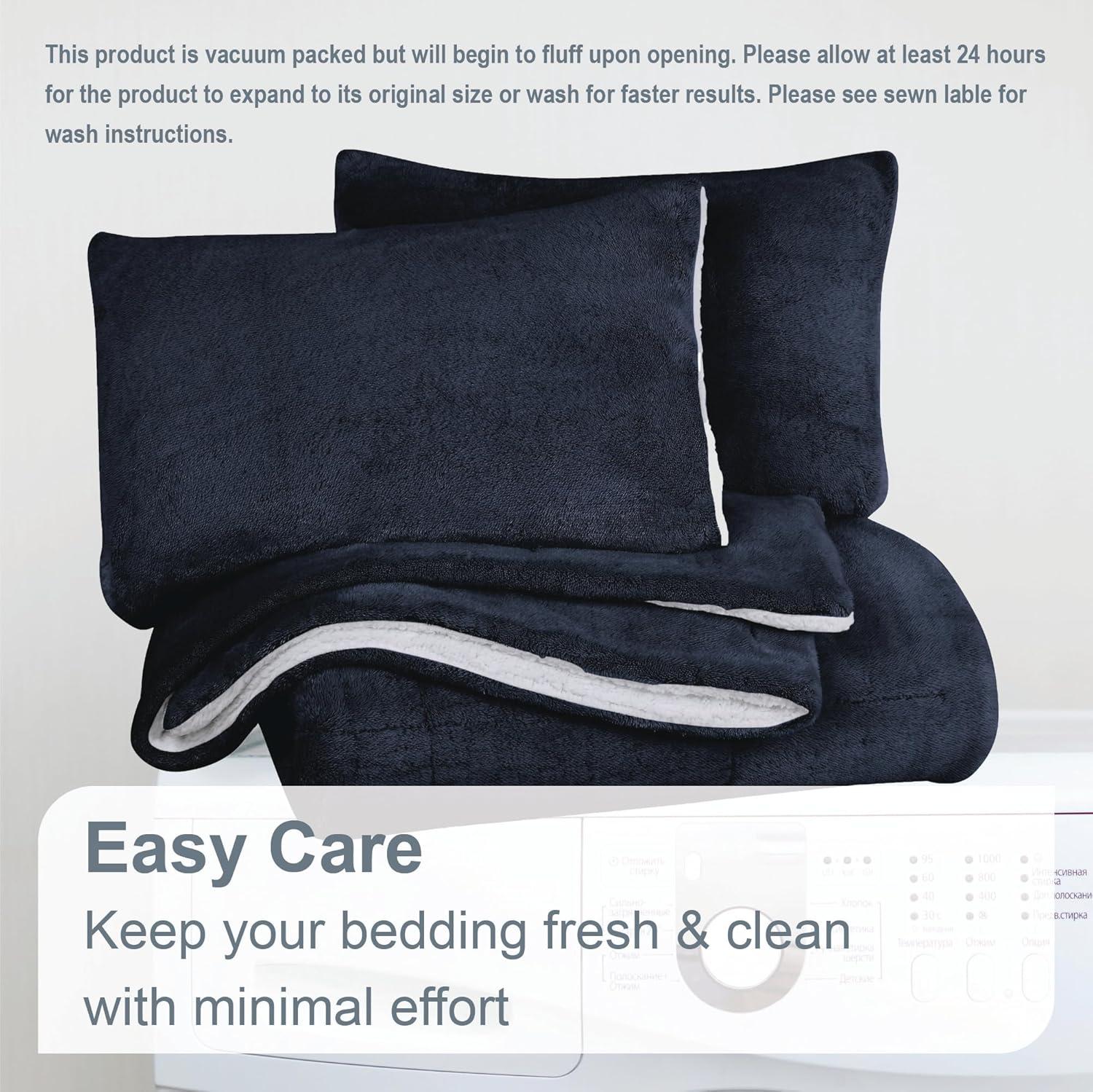Ultra Plush Reversible Faux Fur and Sherpa 3-Piece Comforter Set