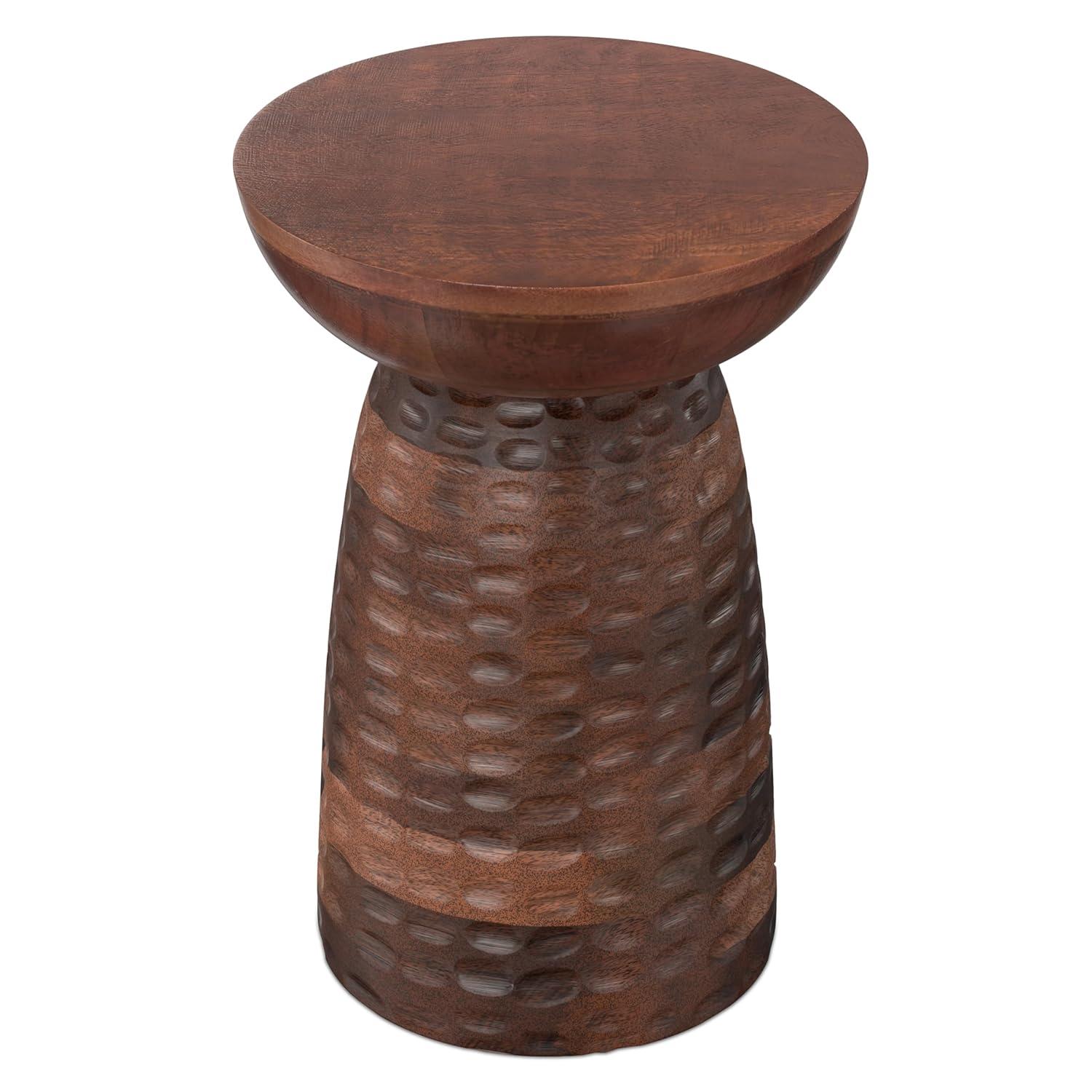 Dakota Fields Solid Mango Wood Contemporary Accent Table with Textured Finish, Fully Assembled