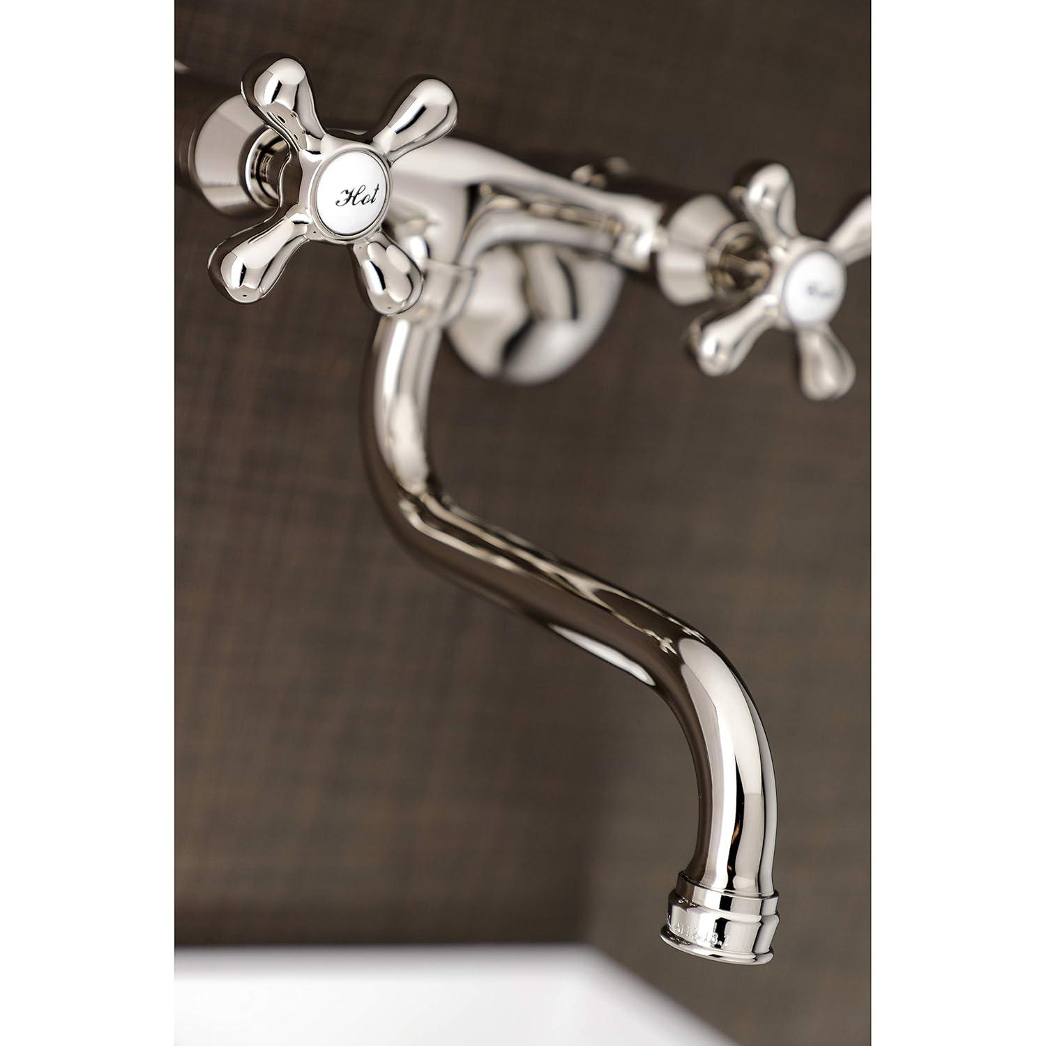 Kingston Brass Kingston Two-Handle 2-Hole Wall Mount Bathroom Faucet
