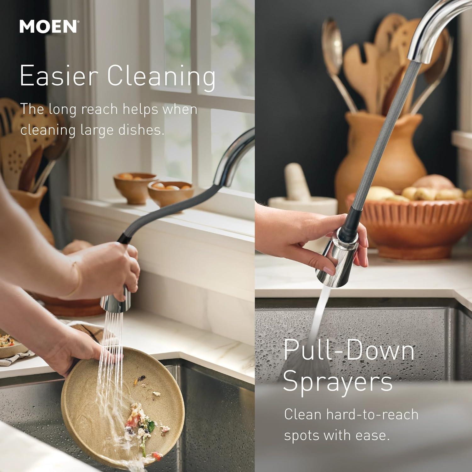 Moen Sleek MotionSense Wave Single Handle Pulldown Kitchen Faucet with Power Clean Technology