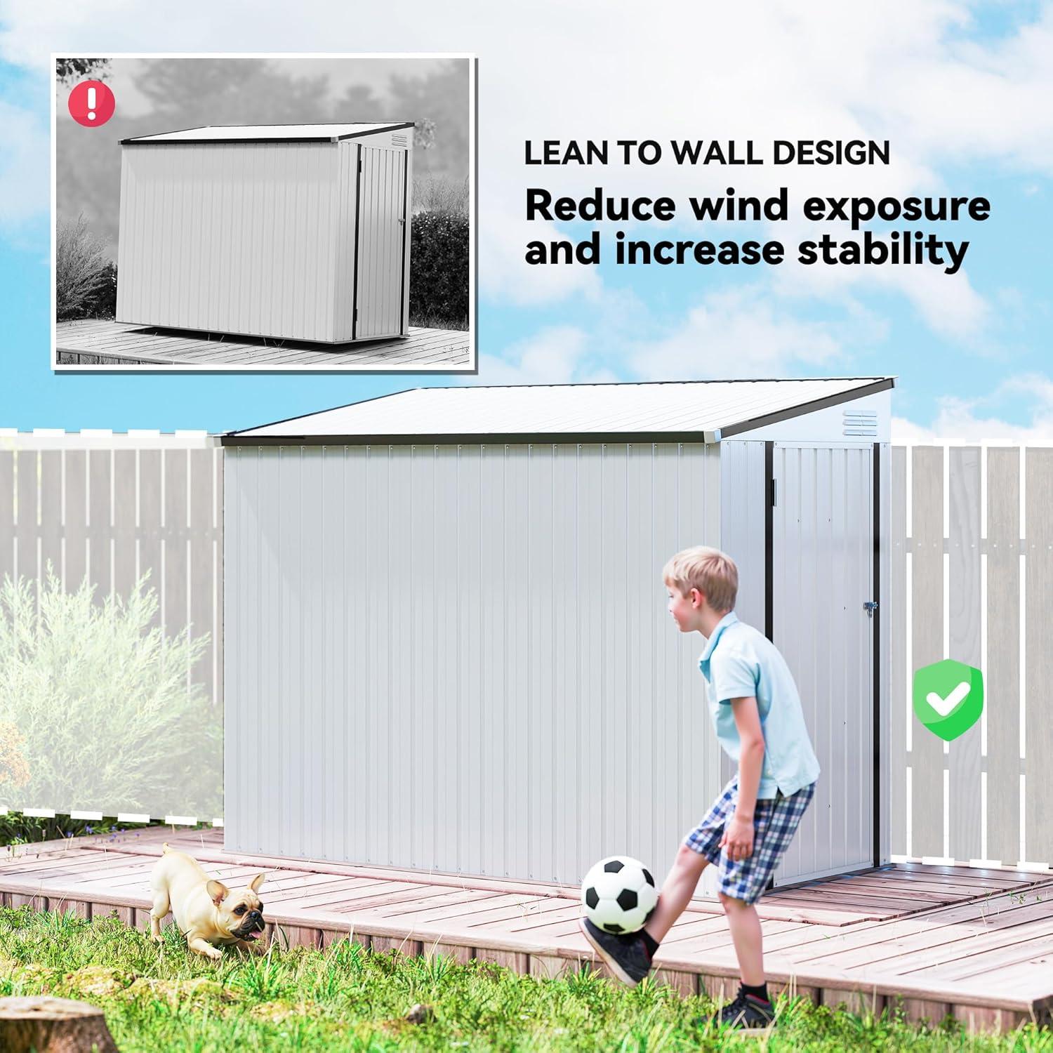 Outsunny Metal Lean-to Storage Shed