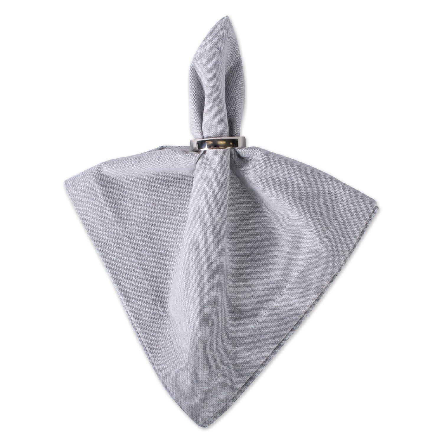 Design Imports  Chambray Napkin Set 6 Piece, Gray, 20X20"