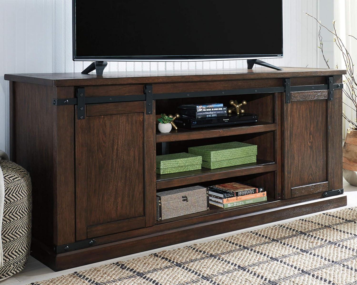 Signature Design by Ashley Budmore 70"" TV Stand in Rustic Brown