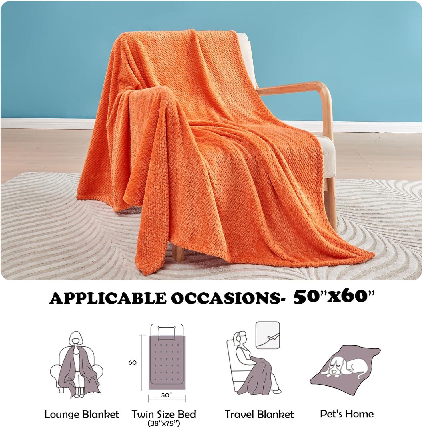 Super Soft Throw Blanket Throw (50" x 60") - Orange