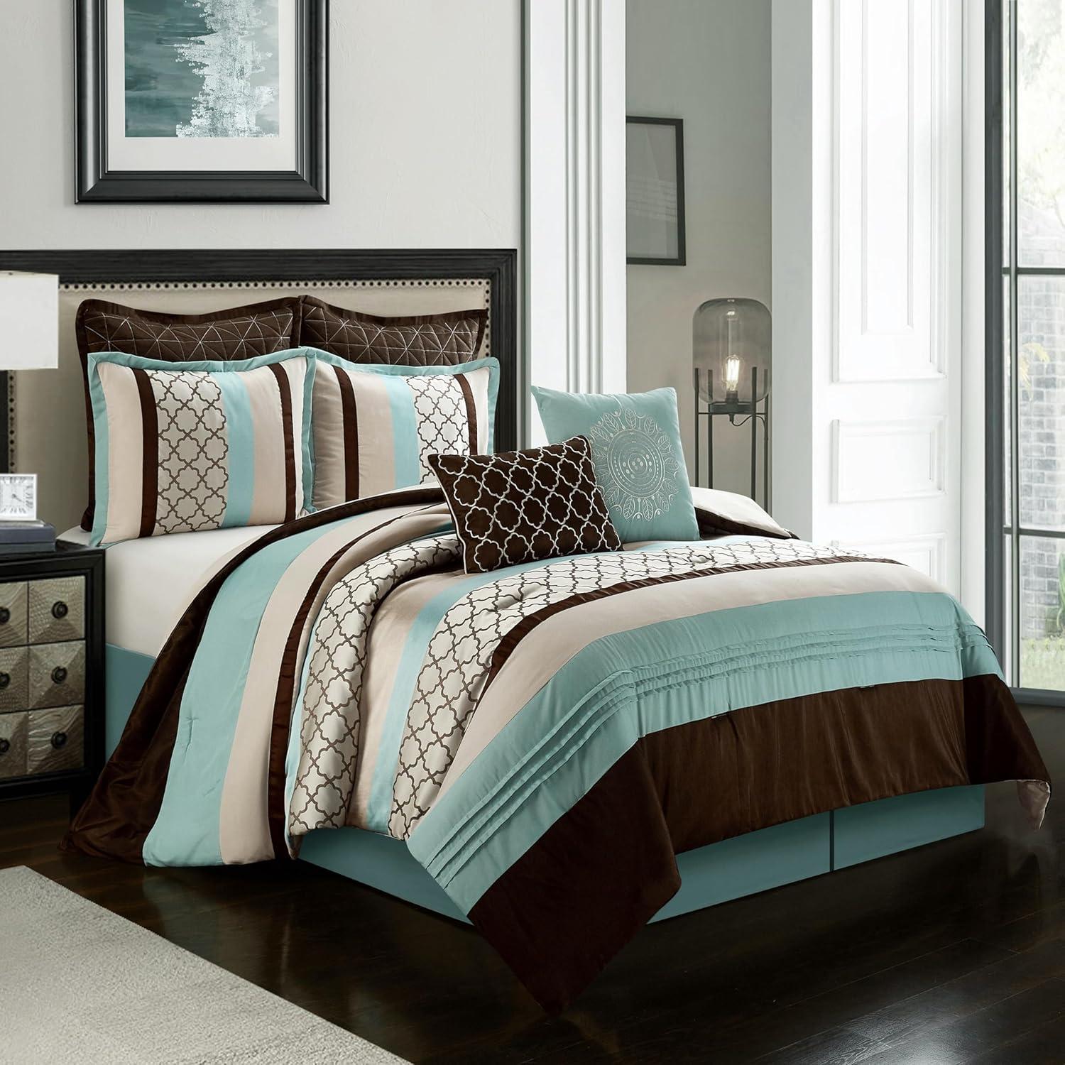 Nanshing America, Inc Avalon Microfiber Modern & Contemporary 8 Piece Comforter Set