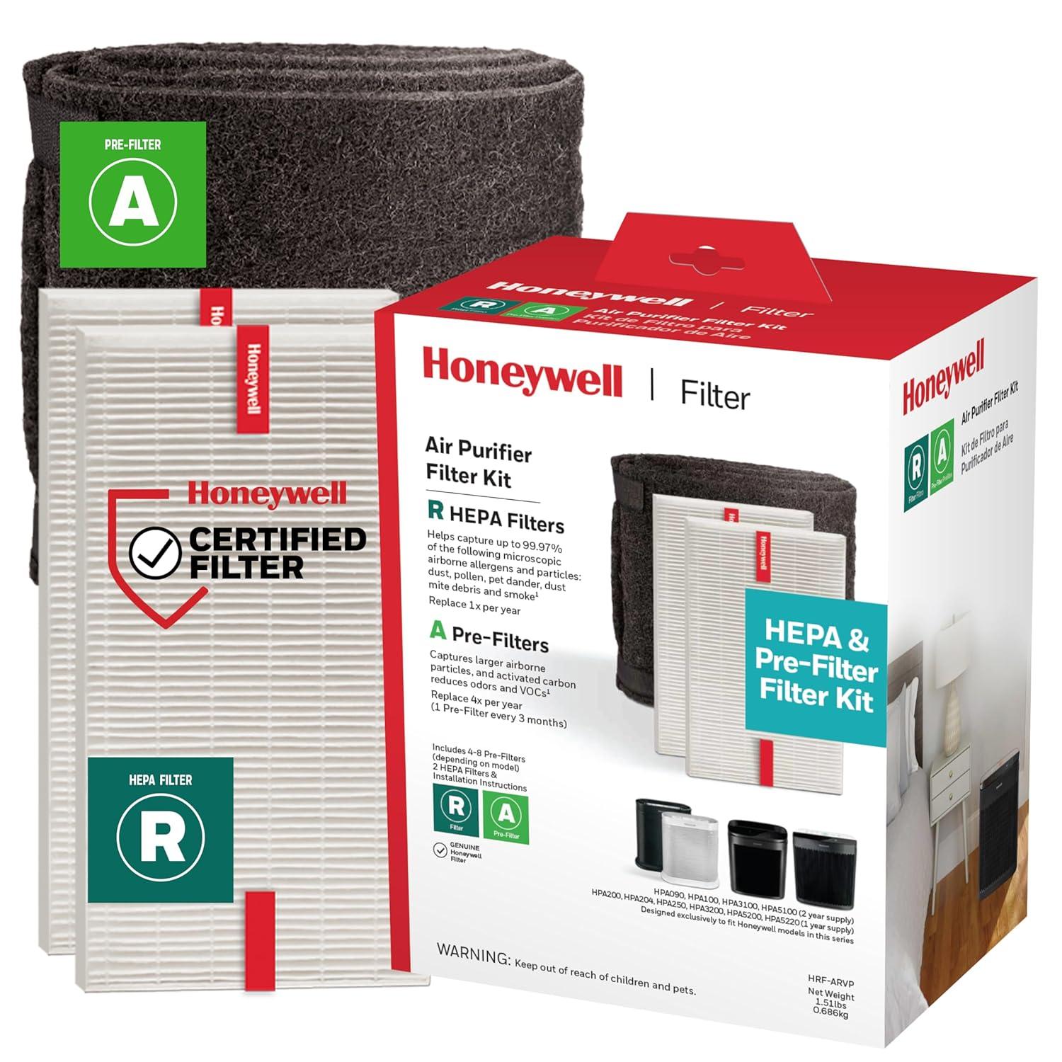 Honeywell HEPA Air Purifier Filter Value Kit with A and R Filters: Replacement for HPA200, HPA3100B, Captures Allergens