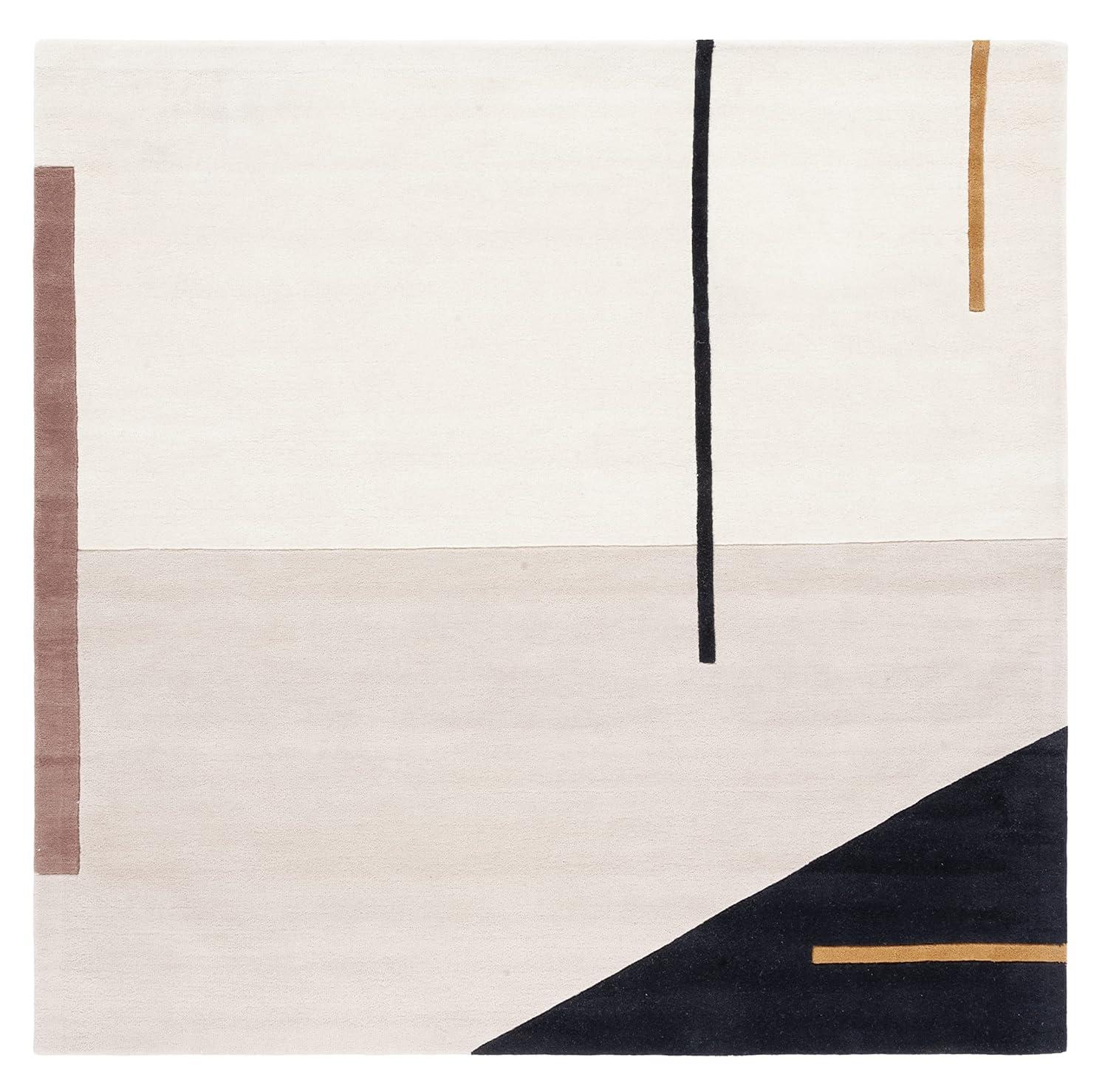 Fifth Avenue FTV110 Hand Tufted Area Rug - Ivory/Black - 3'x3' - Safavieh.