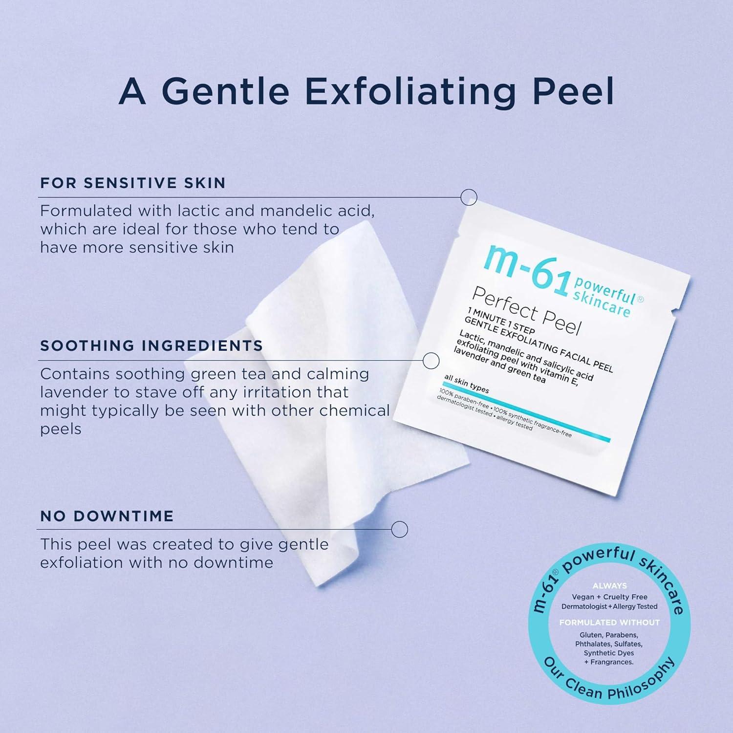 M-61 PowerGlow Peel 1 minute 1 Step Exfoliating Face Peel (10packs)