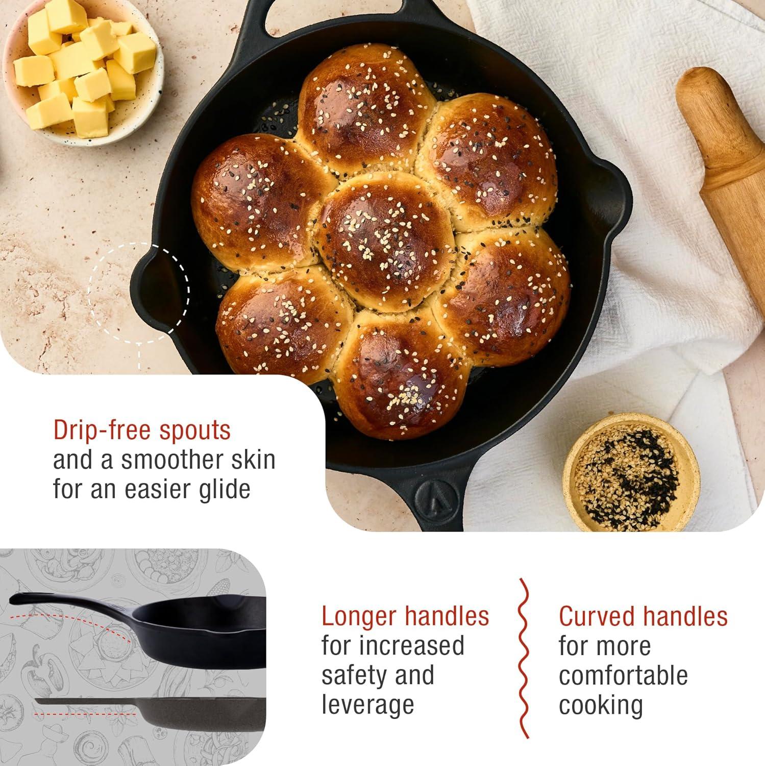 Victoria 10-Inch Cast Iron Skillet, Seasoned Cast Iron Frying Pan with Long Handle, Made in Colombia