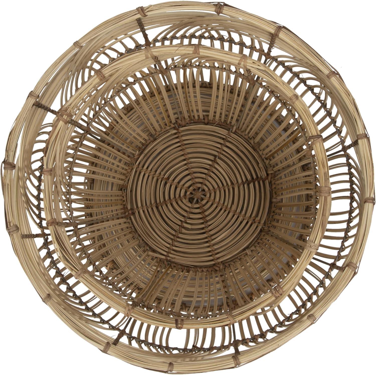 Sprinkle & Bloom Beige Rattan Decorative Basket - Set of 2