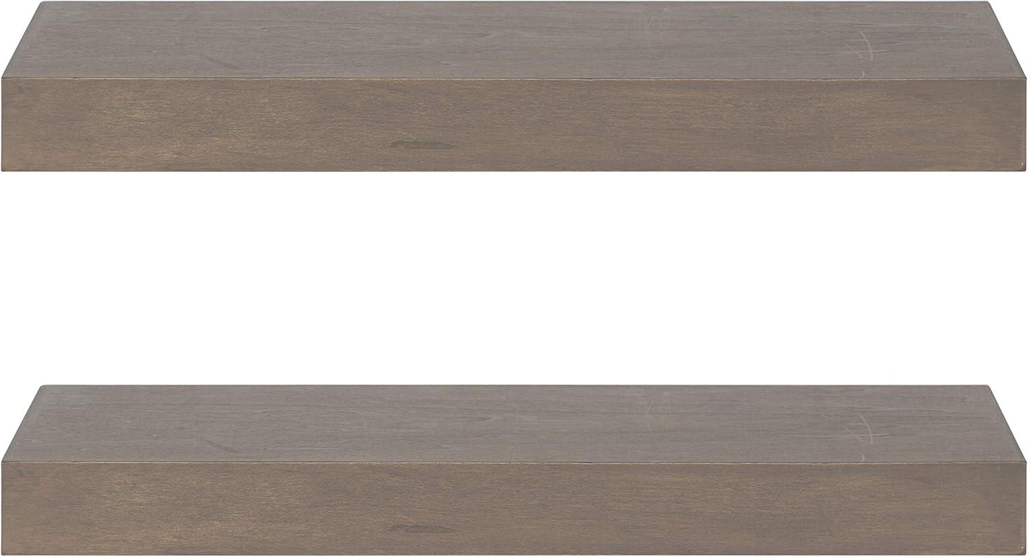 2pc 24" Havlock Wood Shelf Set Black - Kate & Laurel All Things Decor: Solid Wood, Easy Wall Mount