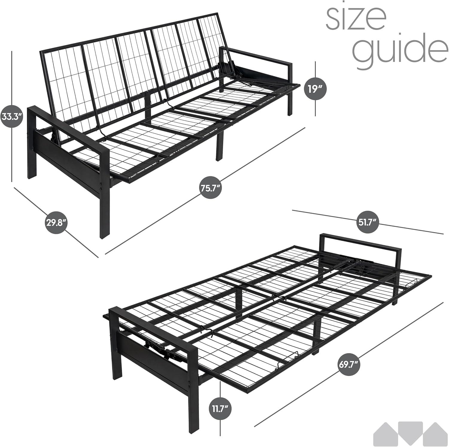 Milliard Full Size Memory Foam Futon Mattress, Black