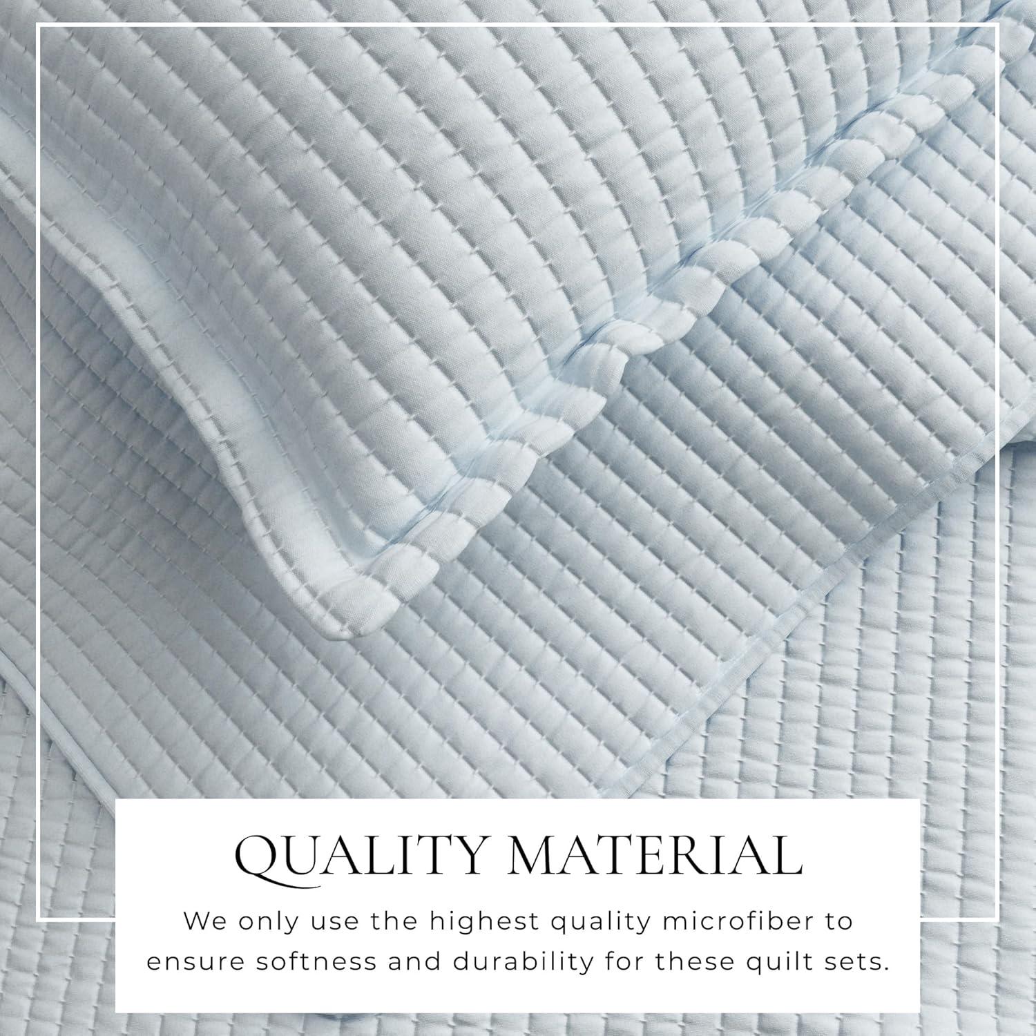 FreshFolds Modern & Contemporary Stripe Stitched Quilt Set with Shams