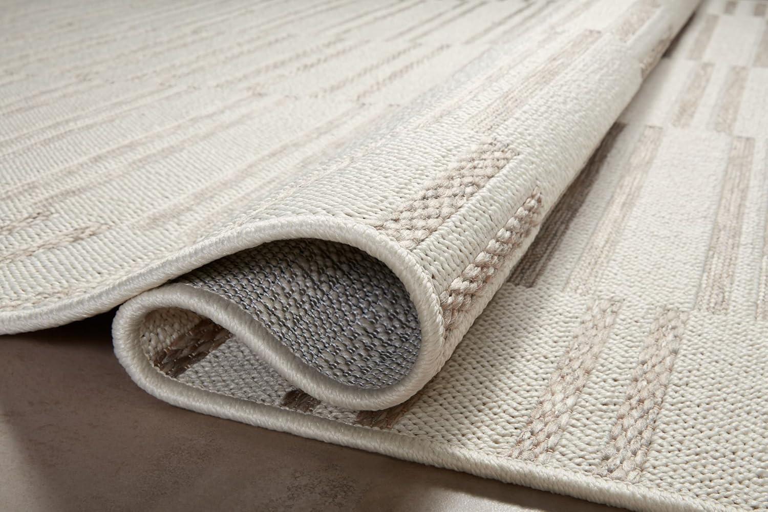 Malibu II Indoor / Outdoor Rug by Amber Lewis x Loloi - Ivory and Dove / 3'9" x 5'9"