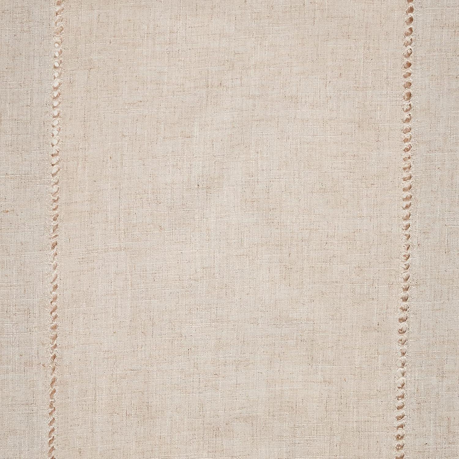 Natural Poly-Linen Blend Hemstitched Table Runner