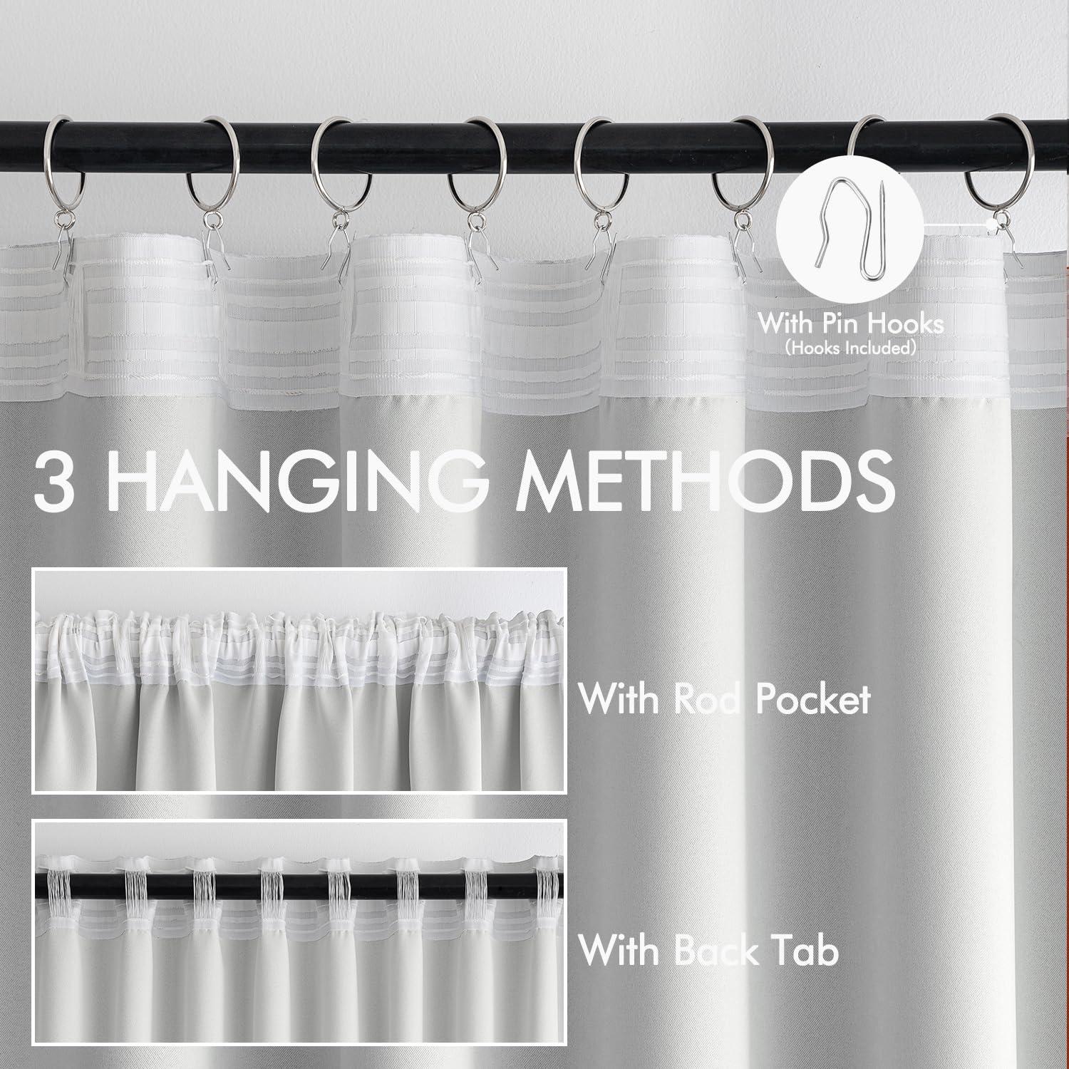 Hokku Designs Faux Linen 100% Blackout Curtains, 108" L, X 108 L, 2 Pieces