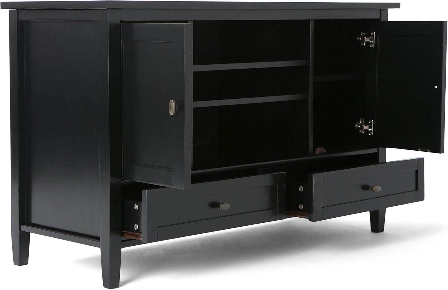 Simpli Home Warm Shaker 47"W Solid Wood TV Stand for TVs up to 55" with 2 Storage Cabinets and 2 Drawers
