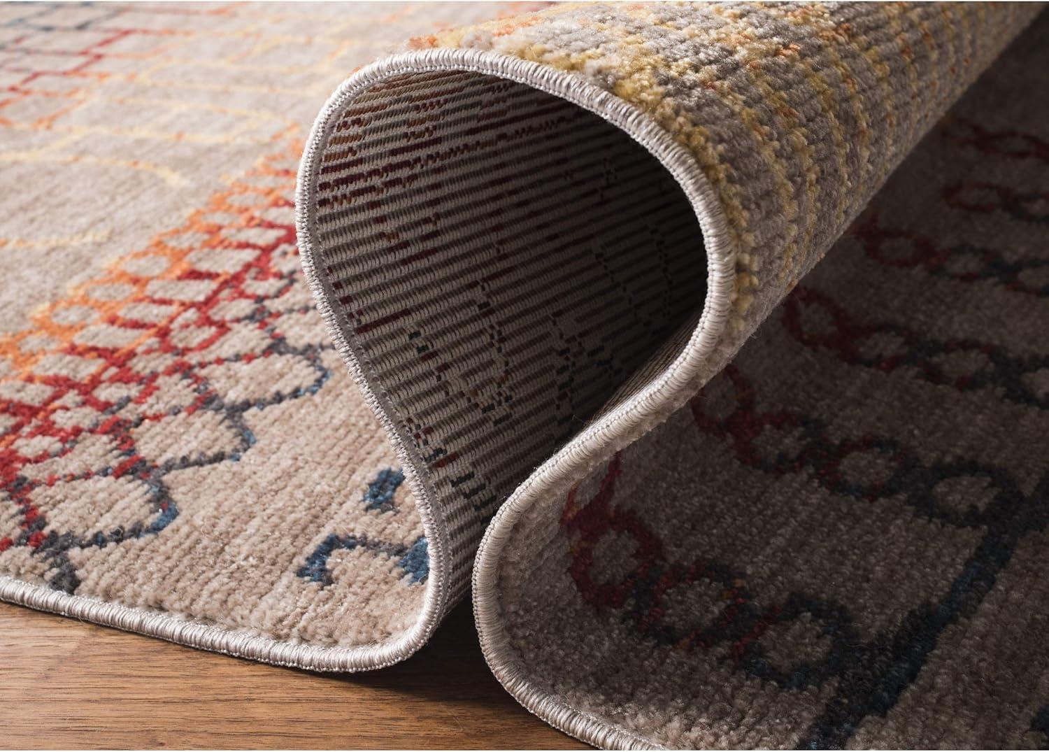 Farmhouse FMH822 Power Loomed Indoor Area Rug - Navy/Orange - 8'x10' - Safavieh