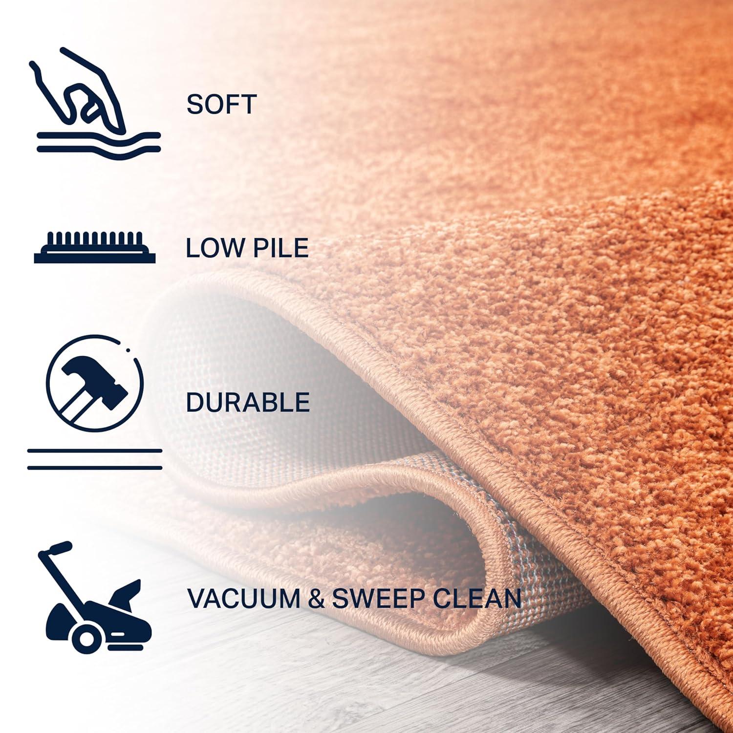 JONATHAN Y Haze Solid Low-Pile Orange 5' Square Area Rug