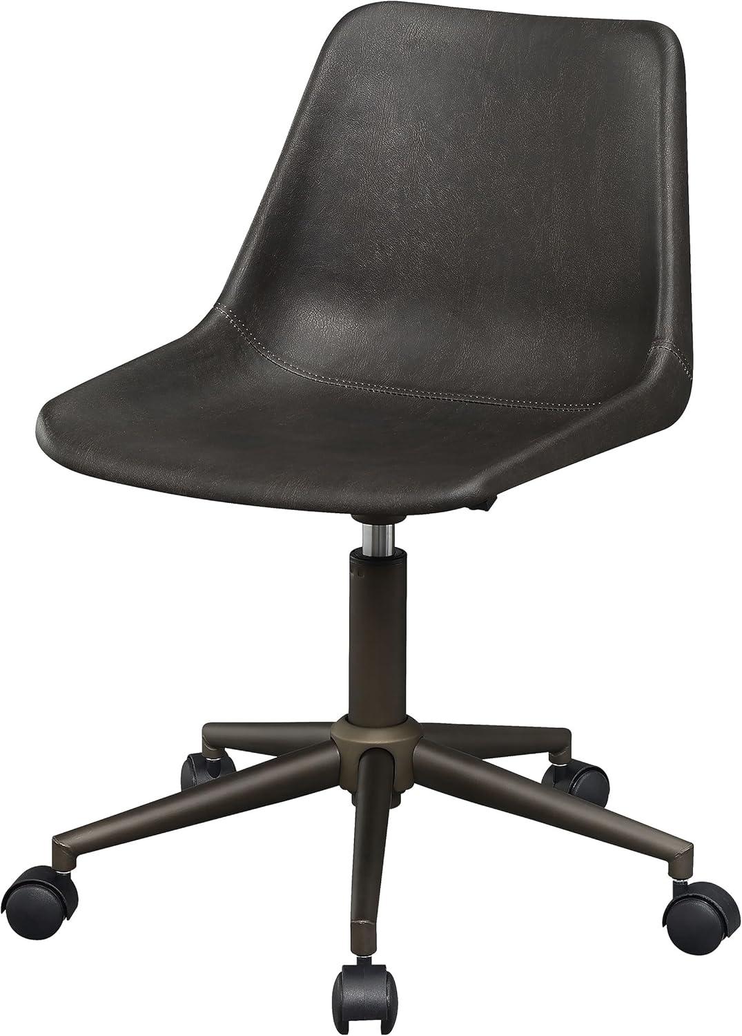 Adjustable Height Casters Brown and Rustic Taupe Office Chair 18" W x 22" D x 30-34.5" H 803378