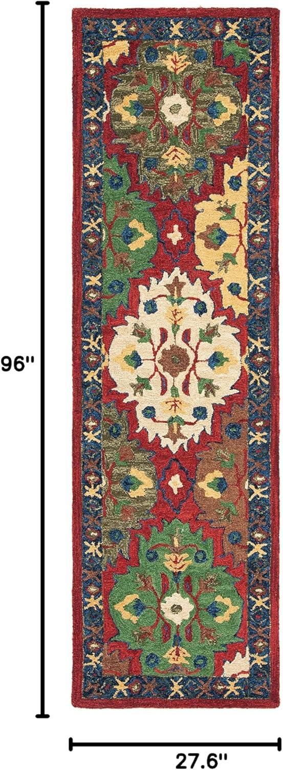 Heritage HG354 Hand Tufted Runner Rug - Red/Blue - 2'3"x8' - Safavieh.