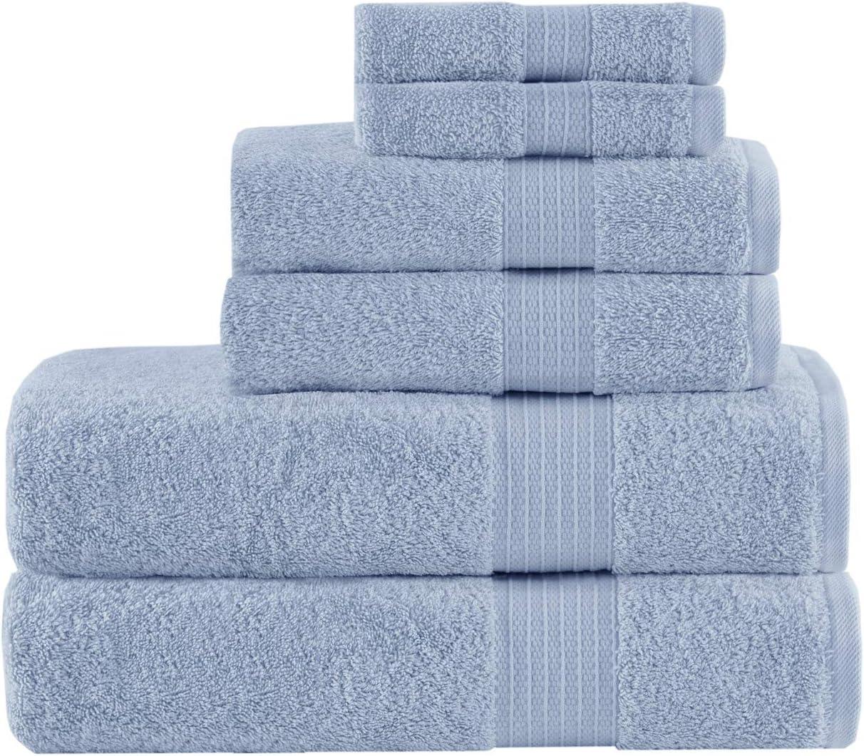 100% Organic Cotton 6pc Absorbent Ultra Soft Bath Towel Set