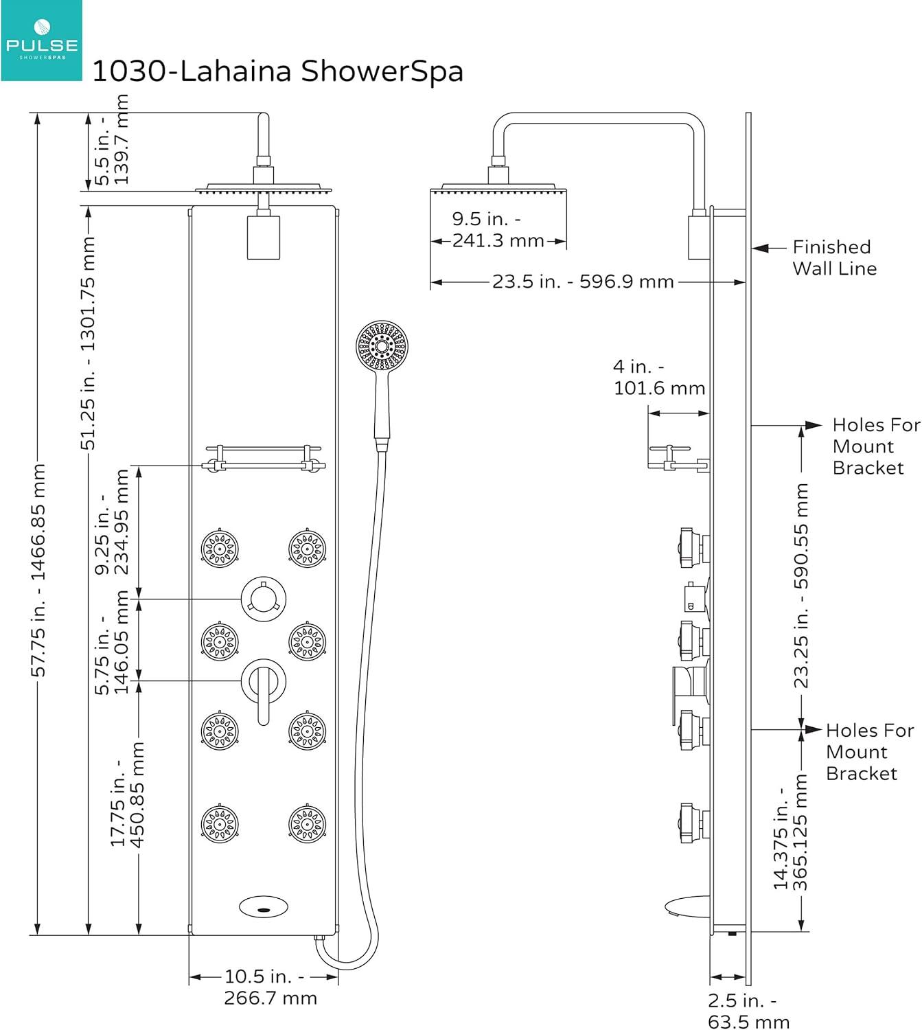 White Tempered Glass and Chrome Shower Panel with Rain Showerhead