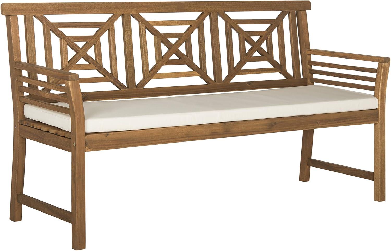 Del Mar 3 Seat Bench - Outdoor - PAT6737 - Natural/Beige - Safavieh