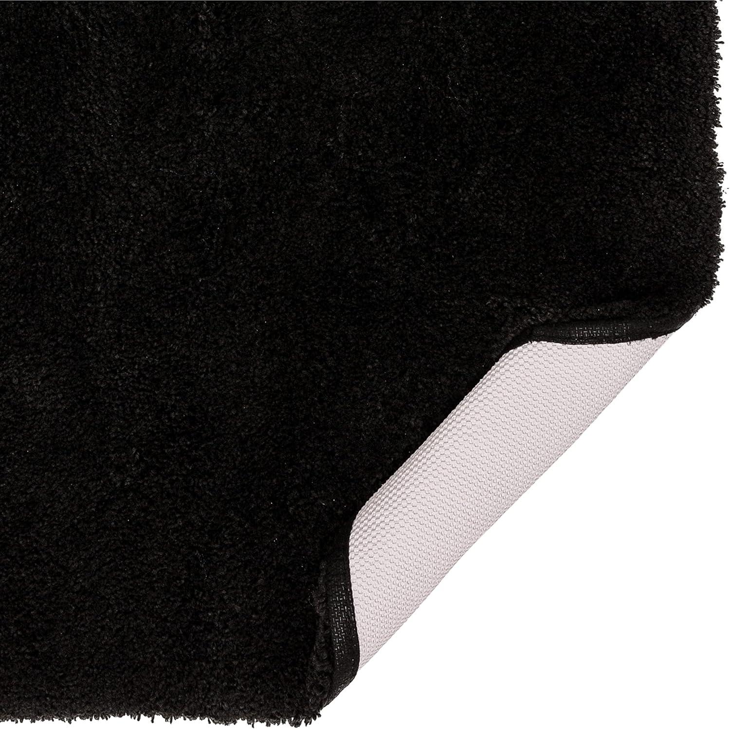 Acclaim Black 20 in. x 34 in. Nylon Machine Washable Bath Mat