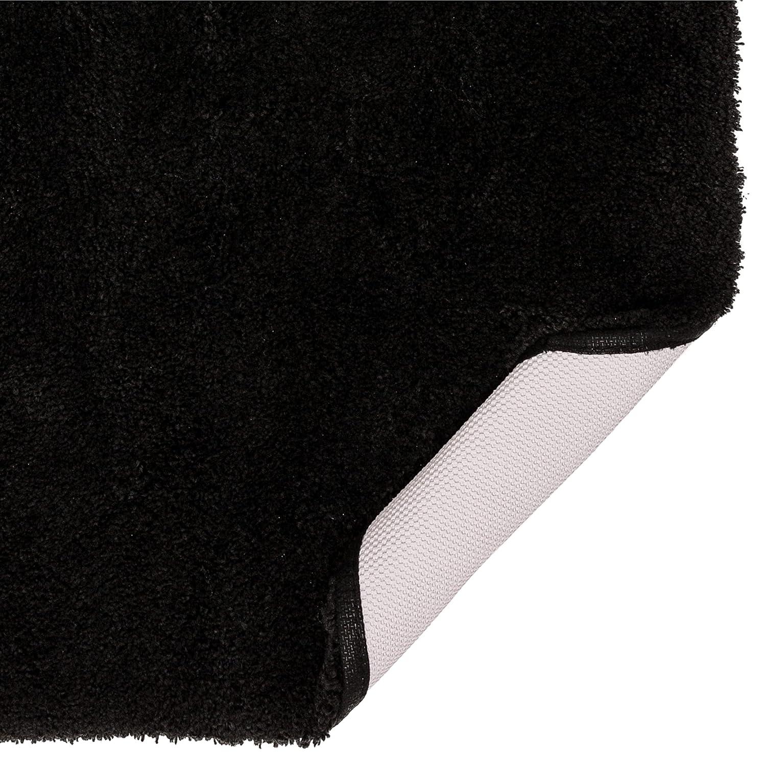 Acclaim Black 20 in. x 34 in. Nylon Machine Washable Bath Mat