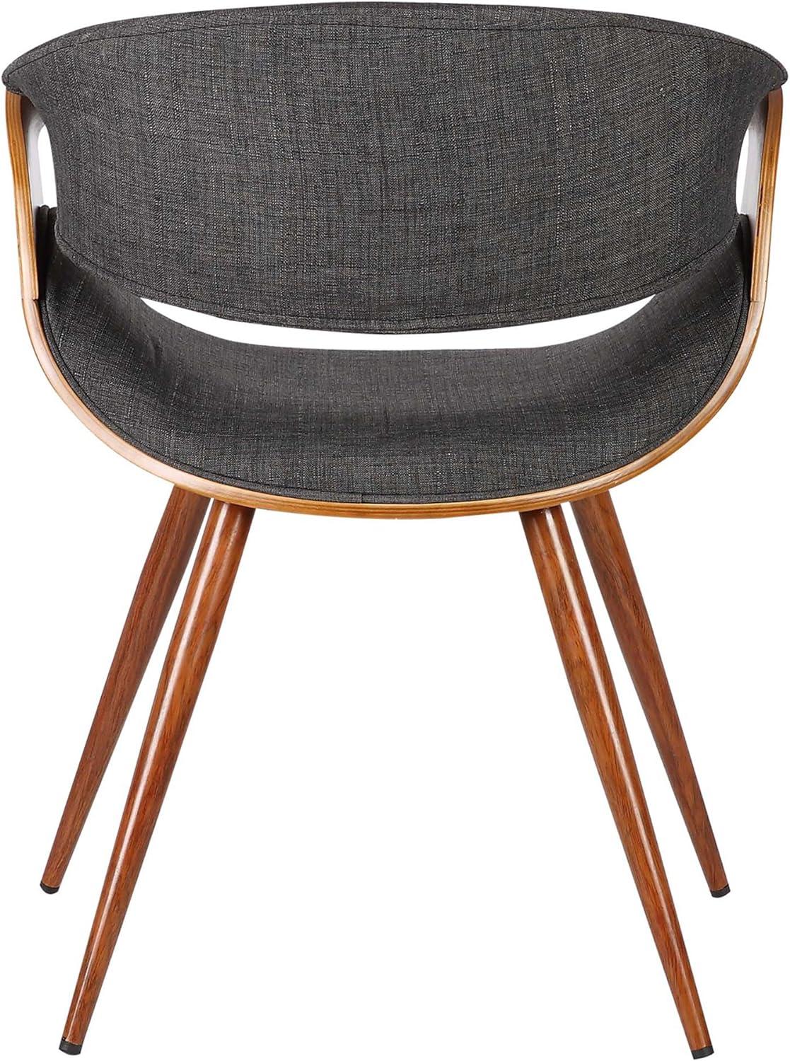 Armen Living Butterfly Modern Fabric Dining Chair in Walnut and Charcoal