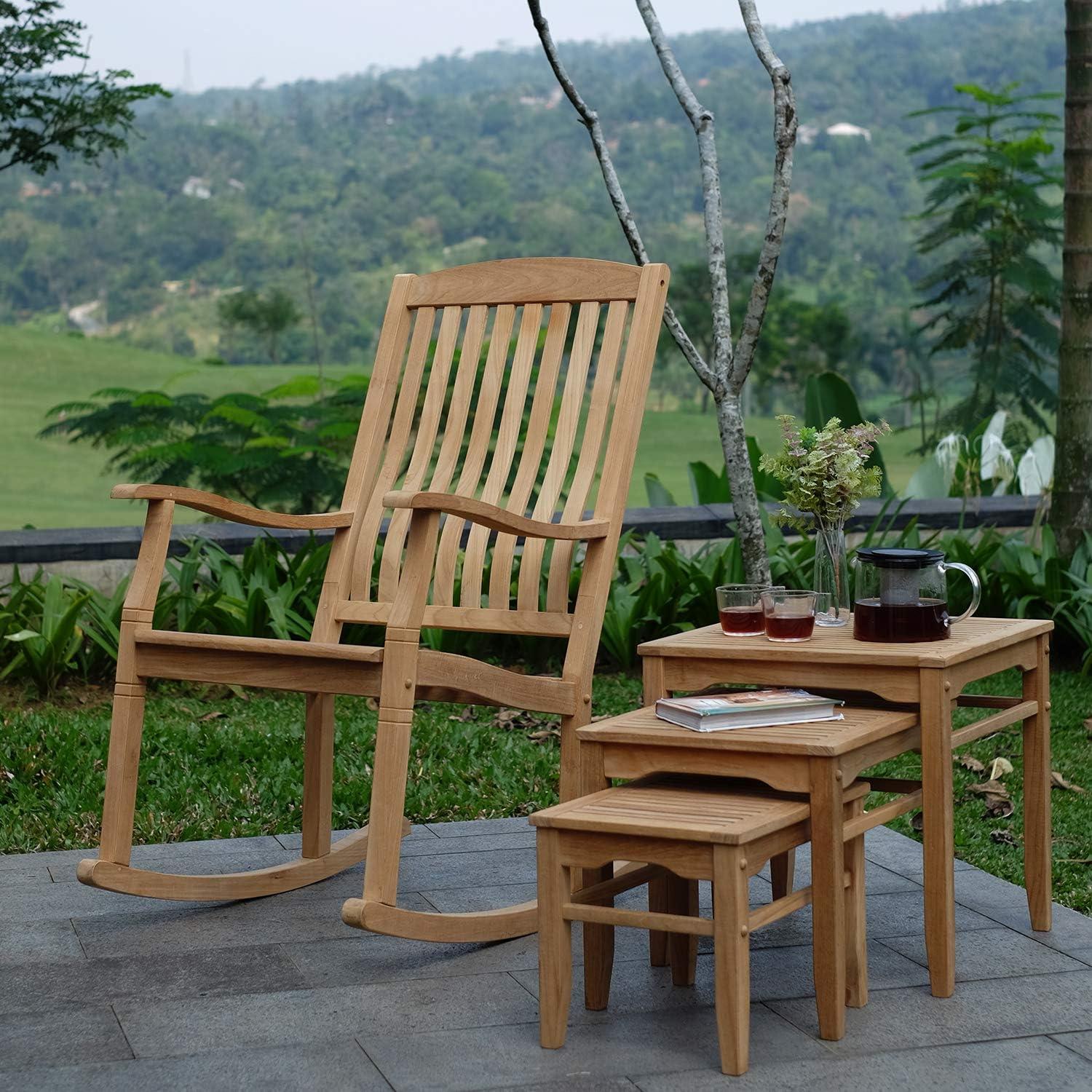 Solid Teak Wood Arie Outdoor Rocking Chair