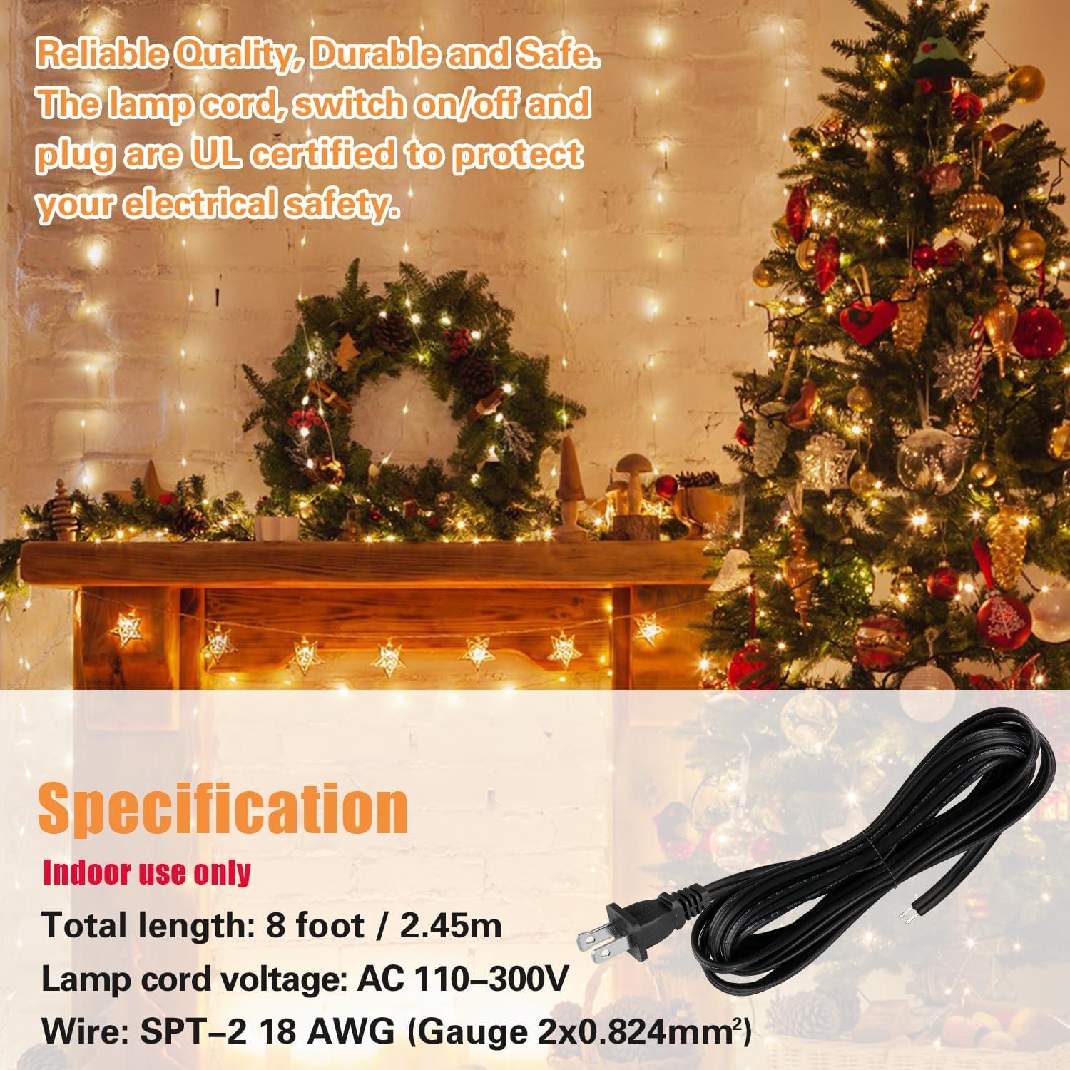 8 ft. Replacement Cord Set with Polarized Plug on 1-End, Black