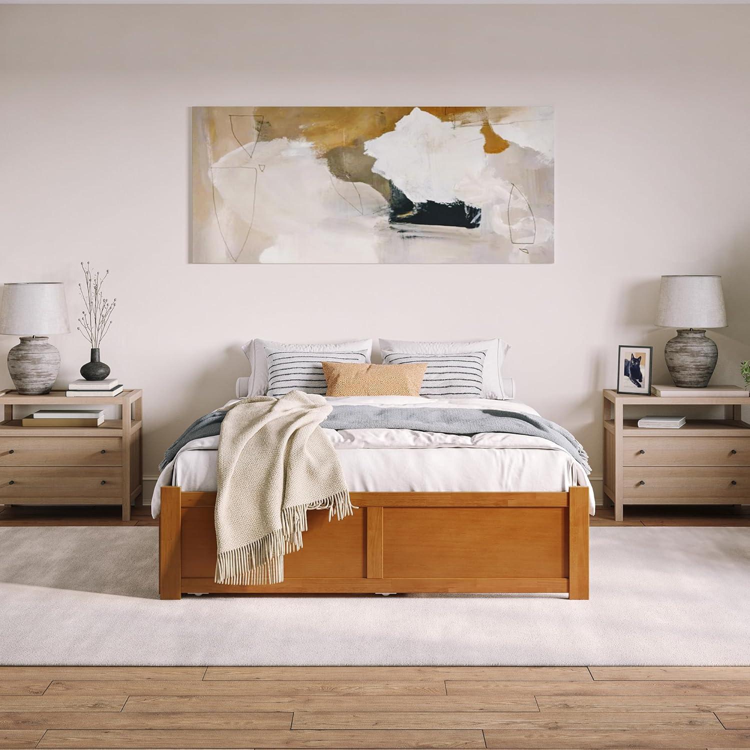 Solid Wood Platform Storage Bed