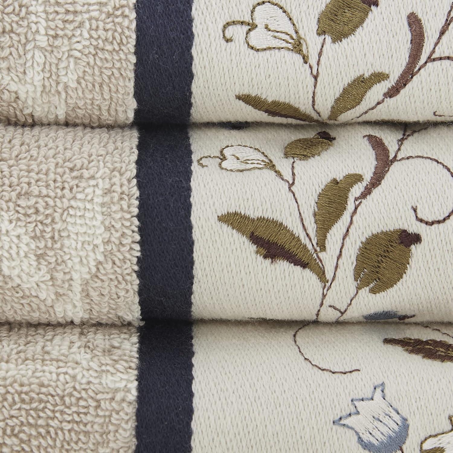 Madison Park Raheem Embroidered Cotton Jacquard Towel Set (Set of 6)
