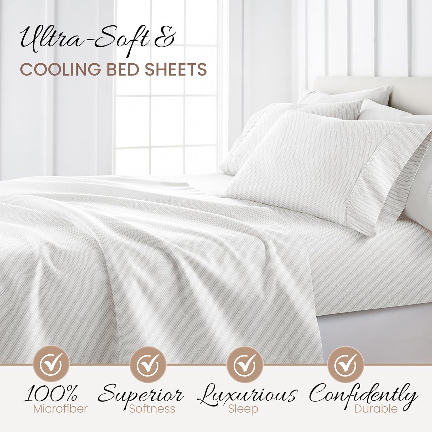 Simply Soft Striped Patterned 4 Piece Bed Sheet Set