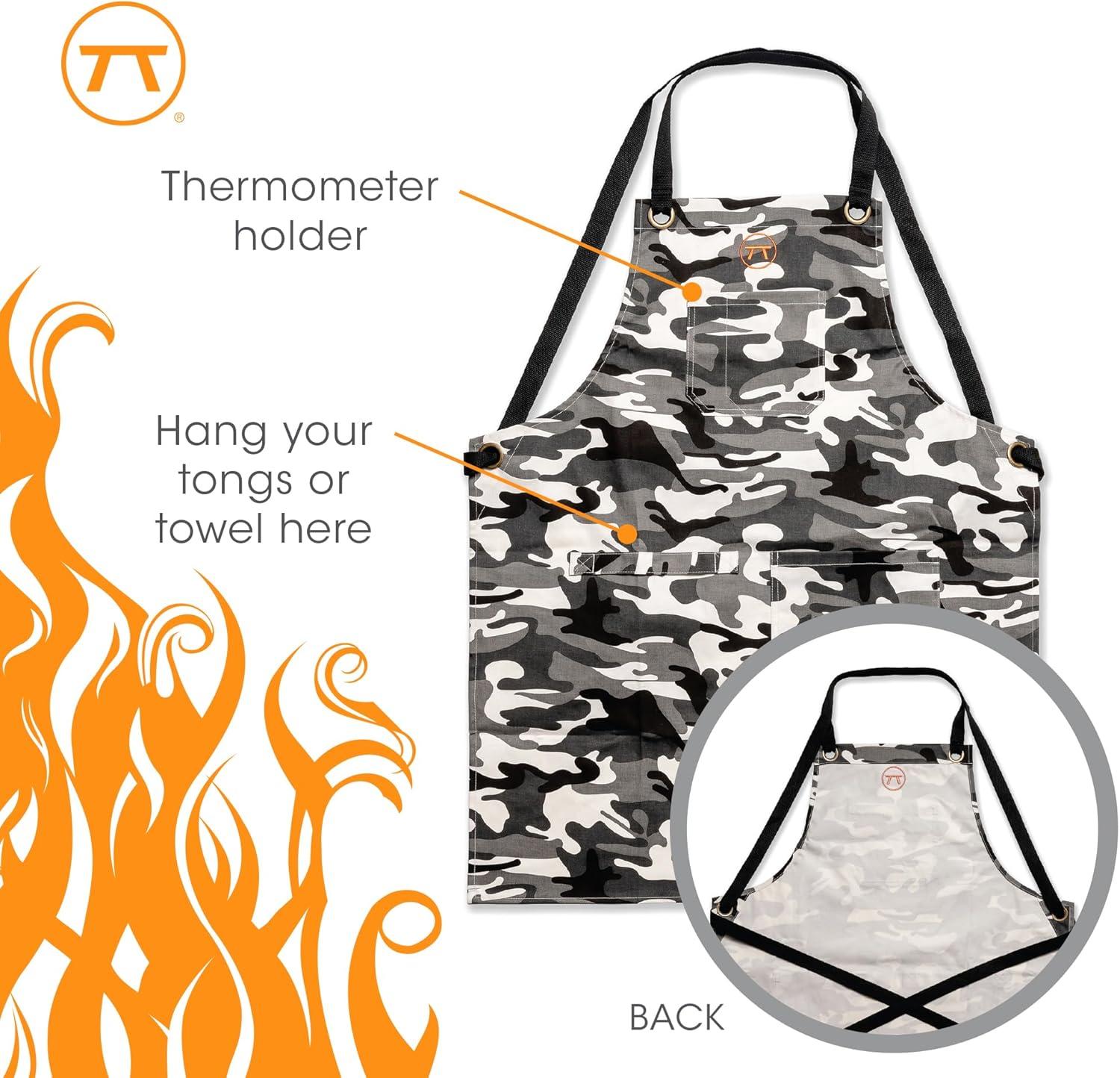 Outset Outset Camo Grill Apron, Cotton Apron For Men and Women