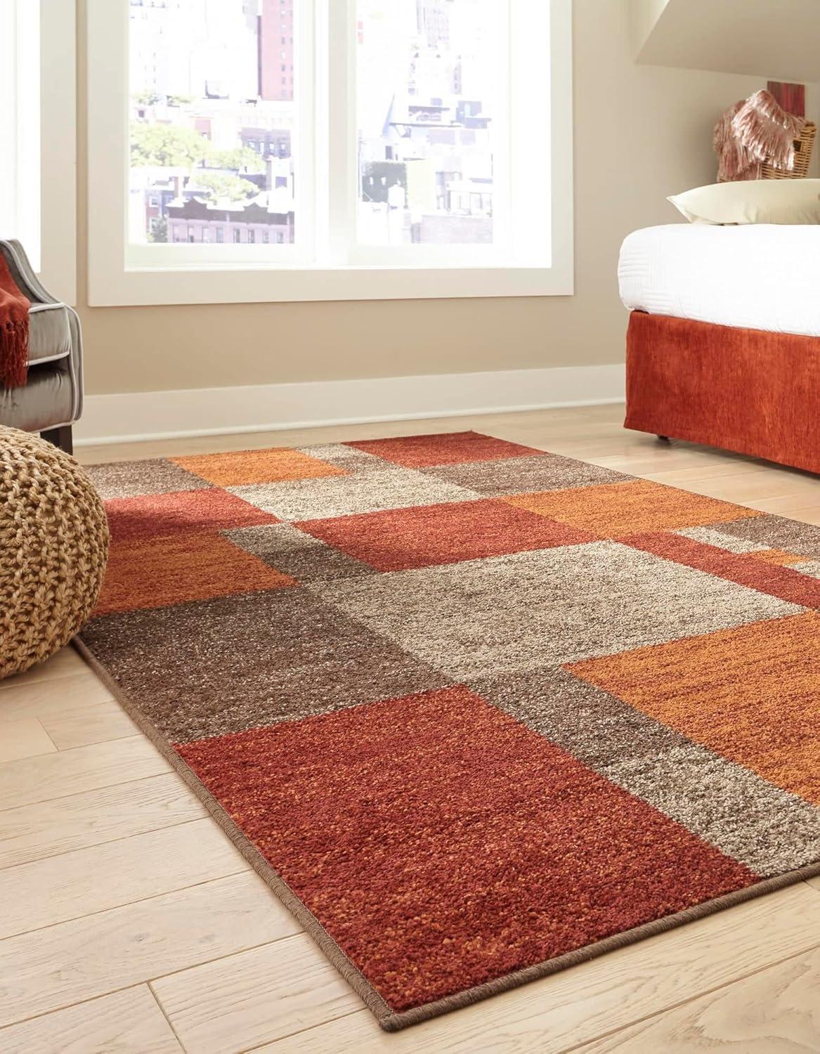 Unique Loom Autumn Collection Area Rug - Providence (4' x 6' Rectangle Multi/Beige)