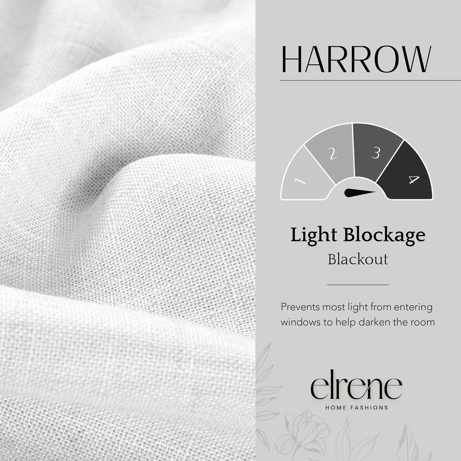 Harrow Solid Texture Room Darkening Single Window Curtain Panel - 52" x 95" - White - Elrene Home Fashions