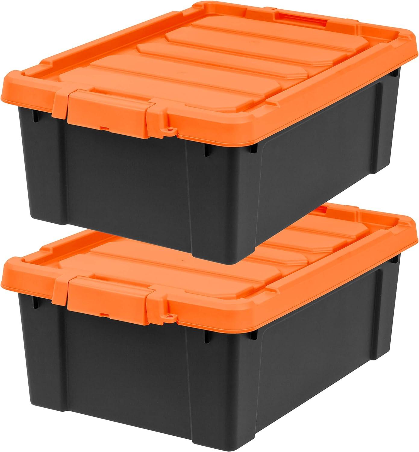 IRIS USA Lockable Heavy Duty Plastic Storage Bins Container with Lids and Secure Latching Buckles