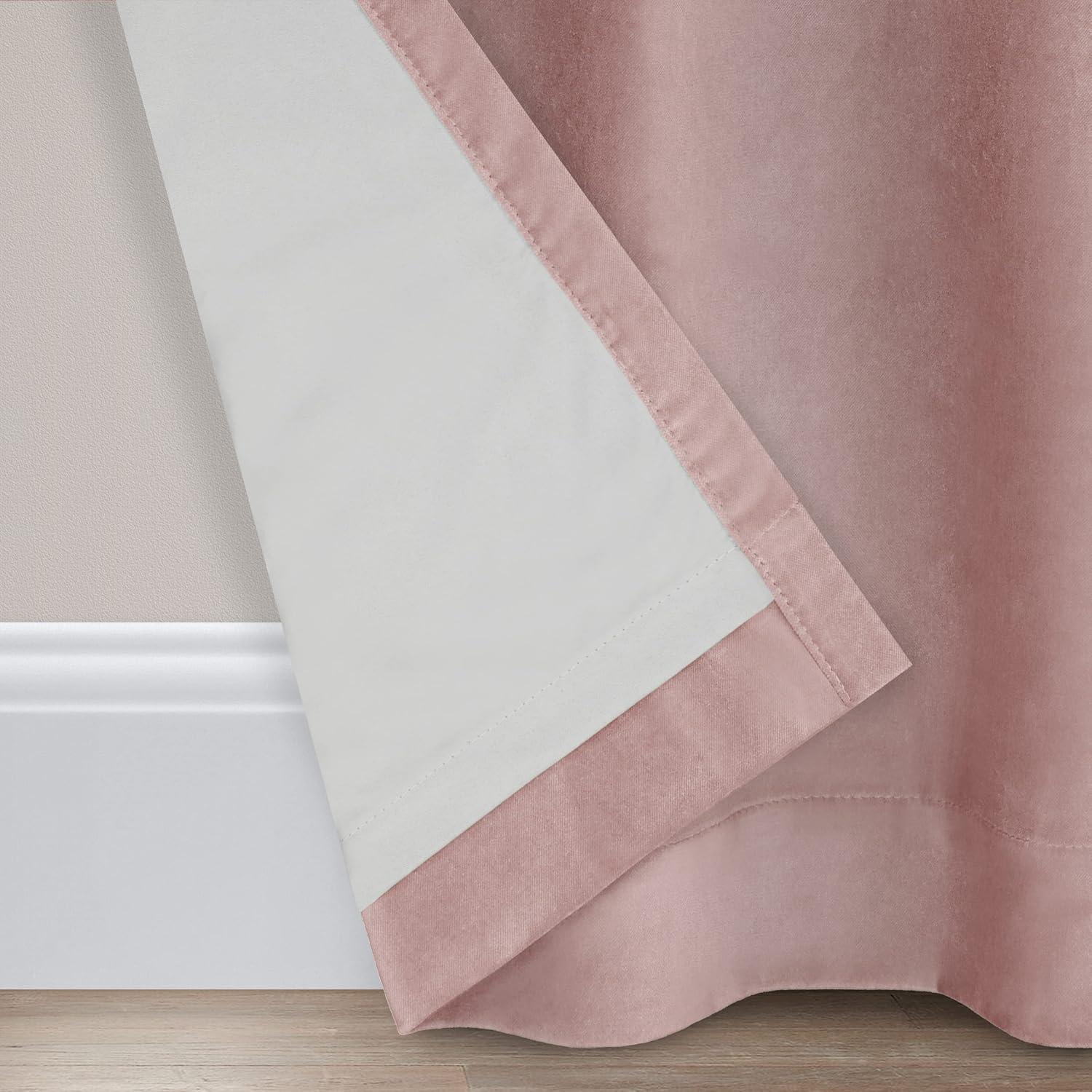 Dusty Rose Extra Long Velvet Blackout Drapes