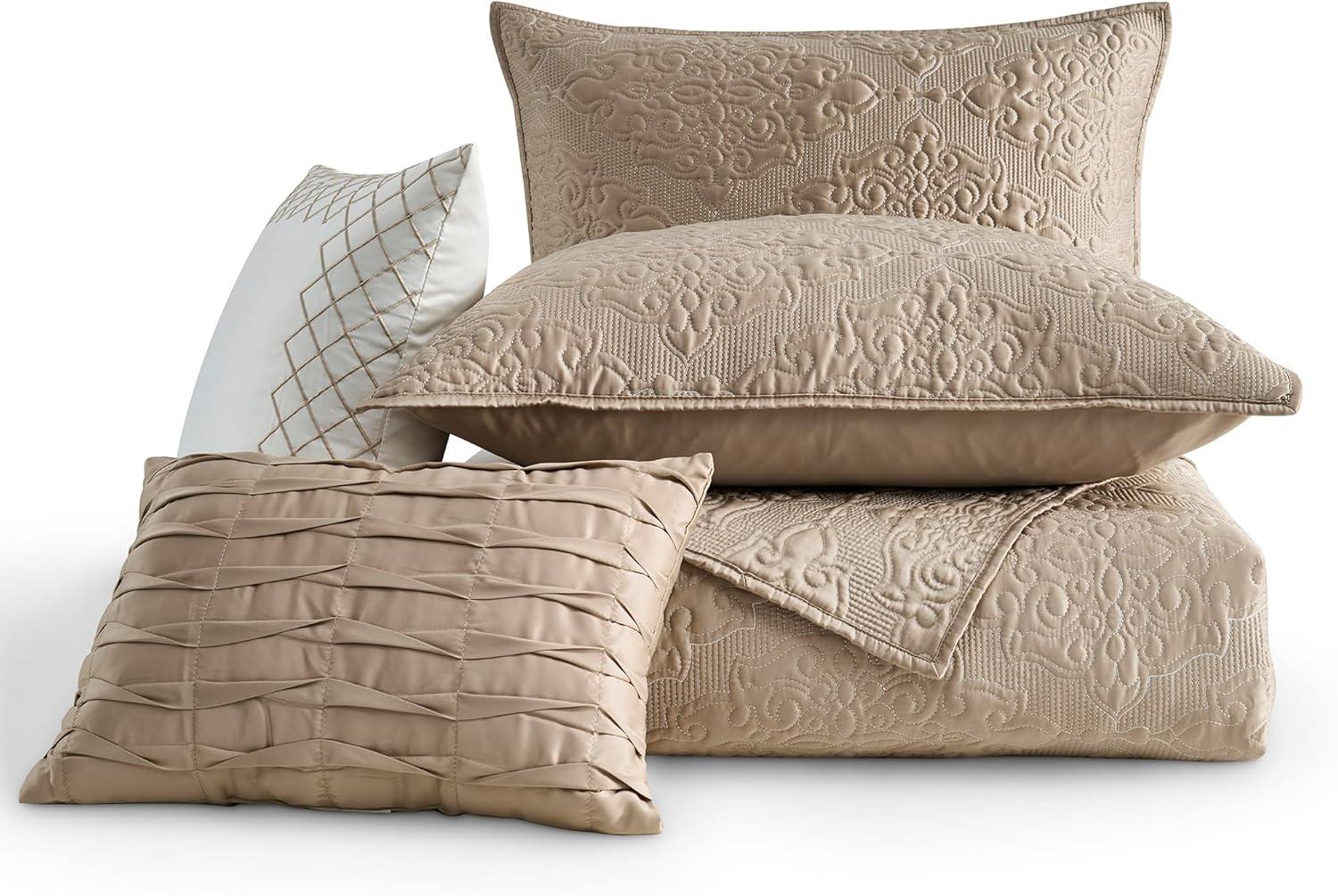 Wonderful Textile Satin Quilt Set Cooling 5-Piece Bedding Set