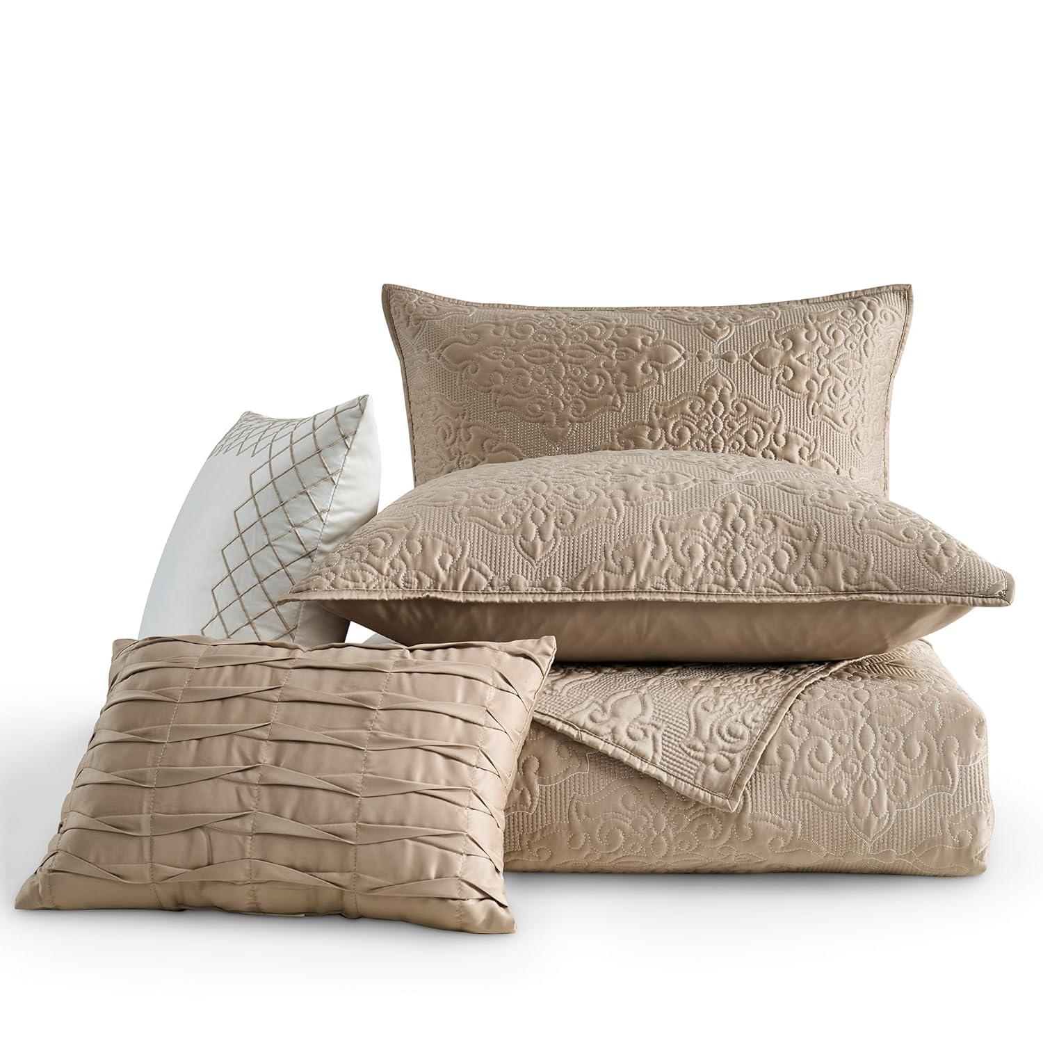 Wonderful Textile Satin Quilt Set Cooling 5-Piece Bedding Set