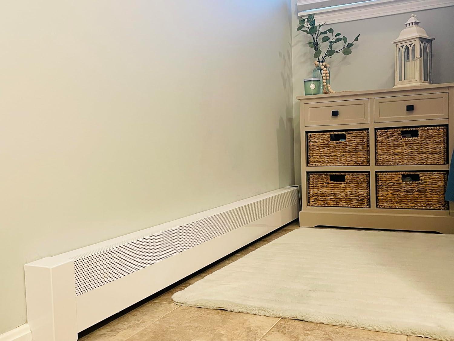 Baseboarders Baseboarders Basic Steel Easy Slip-On Baseboard Heater Cover Coupler - White
