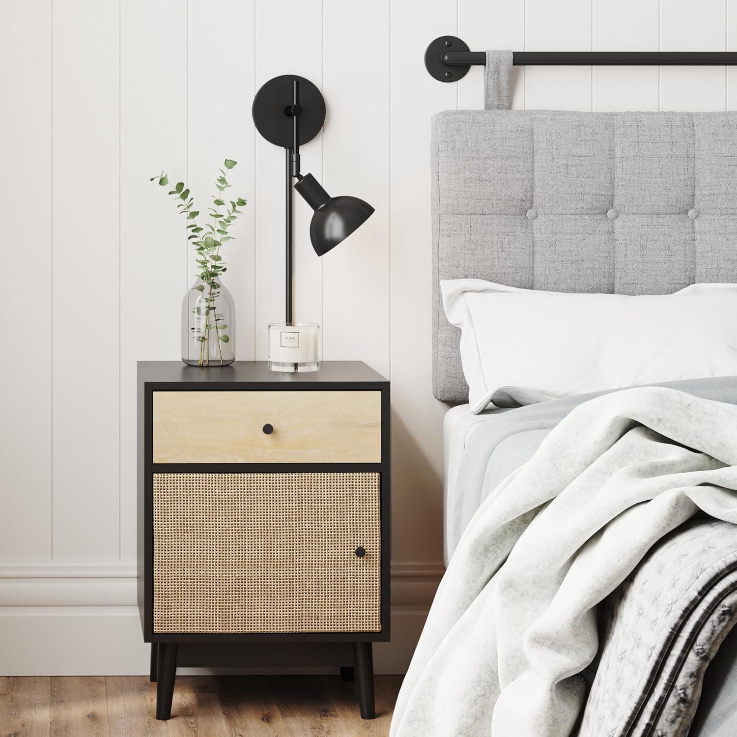 Nathan James 1 - Light Dimmable Plug-in Armed Sconce