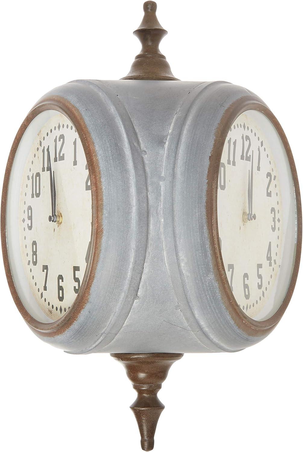 Creative Co-Op Metal Double Sided Wall Clock