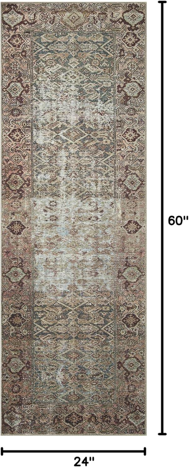 Georgie Oriental Moss/Salmon Area Rug