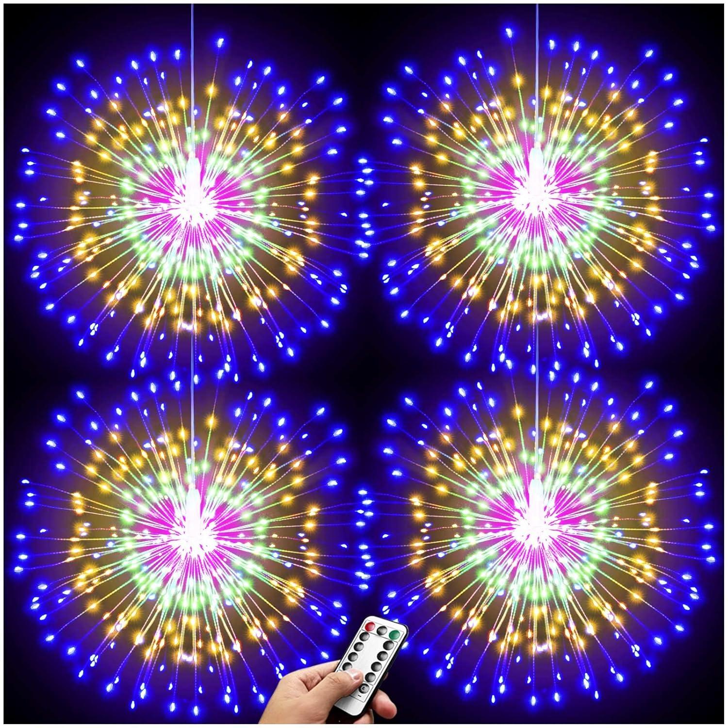 XYKA 200 LED Battery Operated Copper Wire Fairy Lights with Remote 8 Modes Deformable Star Sphere Hanging String Lights for Bedroom Christmas Wedding Patio Garden Timer Warm White Ceiling Decorations